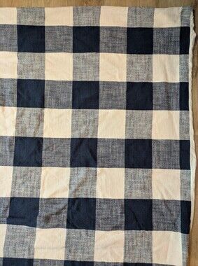 Pottery Barn Navy Bryce KING/CAL Duvet Cover Buffalo Check Plaid Cabin Lodge